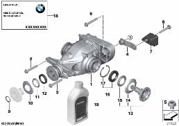 Bakaxelvaexel-drift/avdrivning diagram for BMW 3 Series E92 330xi