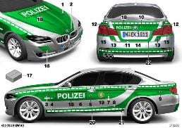 Incollaggio Polizia diagram for BMW 5 Series F10 LCI 520d