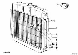RADIATOR diagram for BMW 5 Series E12 518