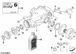 Hinterachsgetriebe-Antrieb/Abtrieb diagram for BMW 1 Series E87 120d
