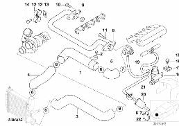 進氣系統-充氣導嚮件/AGR diagram for BMW 5 Series E39 525tds