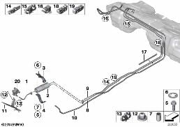 FUEL LINE / FUEL FILTER diagram for BMW 3 Series F35 328Li