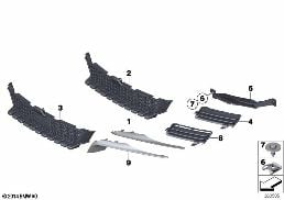 TRIM, DECOR ELEMENTS, FRONT diagram for BMW 6 Series F12 650iX