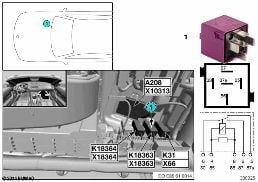 RELAY FOR CONVERTIBLE TOP 1 K18363 diagram for BMW Z4 E85 3.0si