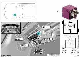 RELAY FOR CONVERTIBLE TOP 1 K18363 diagram for BMW Z4 E85 3.0si