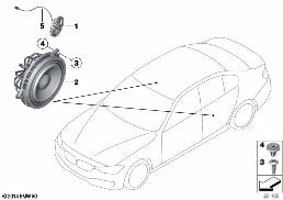 SINGLE PARTS F REAR DOOR LOUDSPEAKER diagram for BMW 3 Series G20 Sedan 320dX