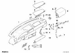 Verkl.Instrumententafel/Beifahrerairbag diagram for BMW 3 Series E36 318ti
