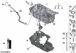OIL PAN/OIL LEVEL INDICATOR diagram for BMW X1 F48 LCI 18dX