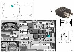 RELAY, FRONT FOG LAMP K47 diagram for BMW Z4 E85 3.0si