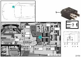 Relais pompe électr. à carburant K6301 diagram for BMW Z4 E85 2.5i