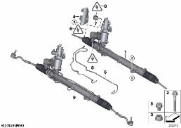 HYDRO STEERING BOX-ACTIVE STEERING (AFS) diagram for BMW X6 E71 35iX