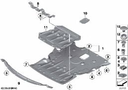 UNDERHOOD SHIELD diagram for BMW 2 Series F22 228i