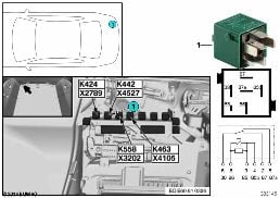 RELAY FOR RADIO K442 diagram for BMW 5 Series E61 530d