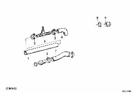 COOLING SYSTEM WATER HOSES diagram for BMW 5 Series E12 518