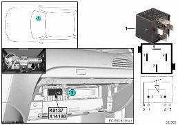 RELAY FOR ELECTRIC FAN K9137 diagram for BMW 5 Series E61 530d