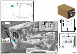 RELAY FOR WINDSHIELD WIPER K11 diagram for BMW 5 Series E61 530d