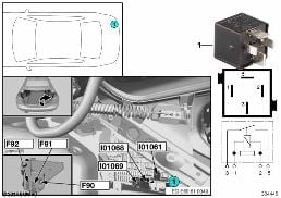 Relä Kl. 30g I01068 diagram for BMW 5 Series E60 525i