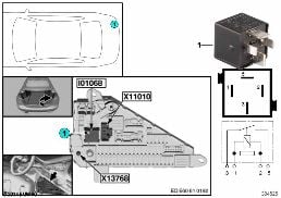 RELAY TERMINAL 30G I01068 diagram for BMW 5 Series E61 530d