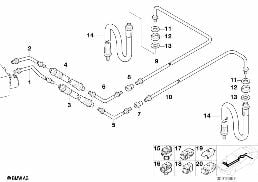 Tuyau de frein arrière ASC/DSC diagram for BMW 5 Series E39 525td