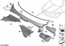 TRIM, WINDSHIELD COWL, OUTER diagram for BMW 2 Series F22 228i
