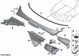 TRIM, WINDSHIELD COWL, OUTER diagram for BMW 2 Series F22 228i