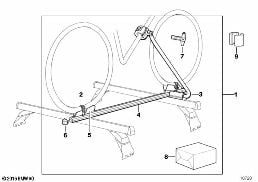 Porte-bicyclette de cyclo-tourisme diagram for BMW 5 Series E39 525td