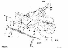 PLASTIC FUEL TANK diagram for BMW 8 Series E31 850Ci
