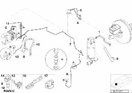 Brzdové potrubí přední dyn.kontr.stabil. diagram for BMW 5 Series E39 540i