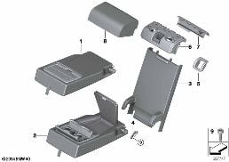 REAR SEAT CENTER ARMREST diagram for BMW X5 F15 30dX