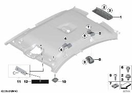 MOUNTING PARTS, ROOF ANTENNA diagram for BMW 6 Series F06 Gran Coupé 650i