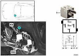 Relais de délestage de la borne 15 K9 diagram for BMW 7 Series E38 750iLS