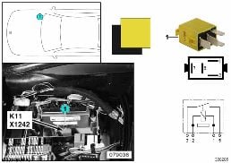 Relais essuie-glace K11 diagram for BMW 7 Series E38 750iLS