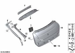 TRUNK LID TRIM PANEL diagram for BMW X4 F26 28iX