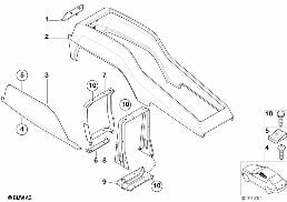 Consola central traseira diagram for BMW 7 Series E38 L7