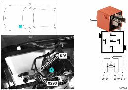Relais essuie-glace 1 K36 diagram for BMW 7 Series E38 750iLS