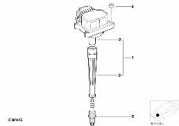 ROD-TYPE IGNITION COIL diagram for BMW 5 Series E34 M5 3.8