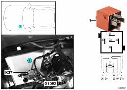 Relais essuie-glace 2 K37 diagram for BMW 7 Series E38 750iLS