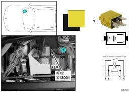 Relais coupure des consommateurs K72 diagram for BMW 7 Series E38 750iLS