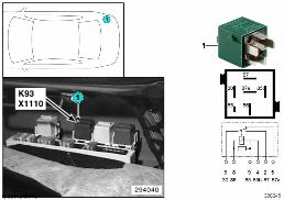 Relais de délestage de la borne 15 K93 diagram for BMW 7 Series E38 750iLS