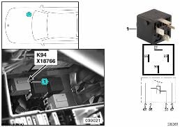 Relais moteur K94 diagram for BMW 7 Series E38 750iLS