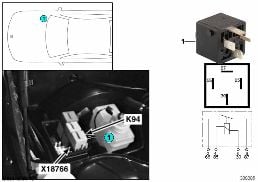 Relais moteur K94 diagram for BMW 7 Series E38 750iLS