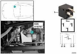 Relais distribution K95 diagram for BMW 7 Series E38 750iLS
