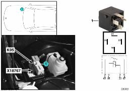 Relais distribution K95 diagram for BMW 7 Series E38 750iLS