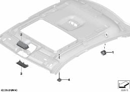 Montaj parçaları, tavan kaplaması diagram for BMW X6 F16 28iX