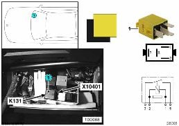 Relais aide visuelle à la montée K131 diagram for BMW 7 Series E38 750iLS