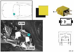 Relais désemb. pare-brise/gicleur K198 diagram for BMW 7 Series E38 750iLS