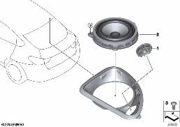 Επιμέρους εξαρτήματα ηχείο κολόνα D diagram for BMW X4 F26 28iX