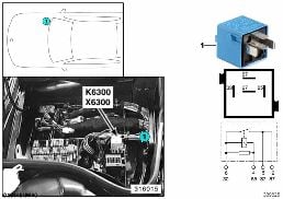 Relais DME K6300 diagram for BMW 7 Series E38 728i