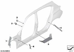CAVITY SHIELDING, SIDE FRAME diagram for BMW 1 Series F20 LCI 118i