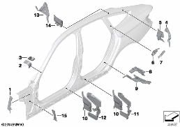 CAVITY SHIELDING, SIDE FRAME diagram for BMW 3 Series F34 GT LCI 330i